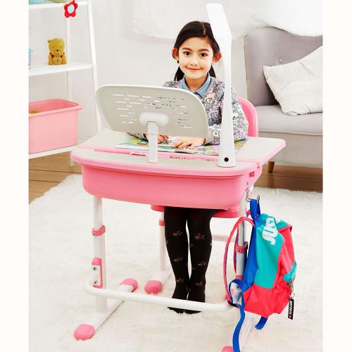 Leomark Bureau ergonomique avec une chaise et lampe pour enfants