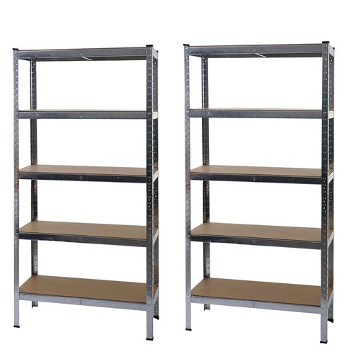 2x étagère pour charges lourdes MENDLER HWC-E33 métal 180x90x40cm zingué