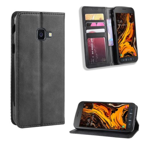 Etui en PU style vintage auto-absorbé noir pour votre Samsung Galaxy Xcover 4/Xcover 4s/G398F