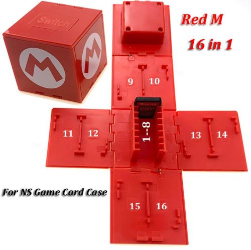 16 en 1 Boîtier de protection Boîte à Cartes de Jeu Boîte de Protection pour Carte mémoire pour 16 Jeux Nintendo Switch modèle M rouge