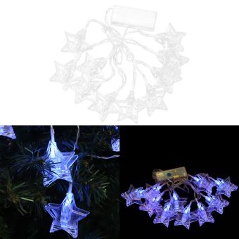 Guirlande lumineuse LED à piles - Flocons de neige, Étoiles