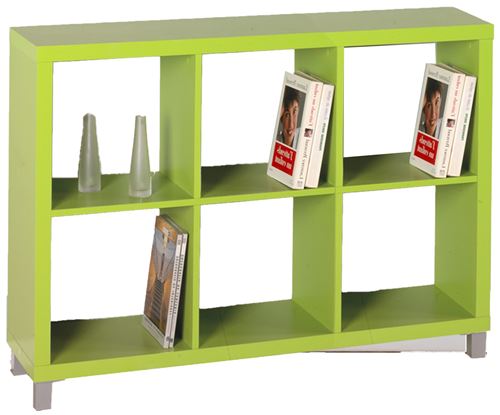 6 étagère Kubox verte creux