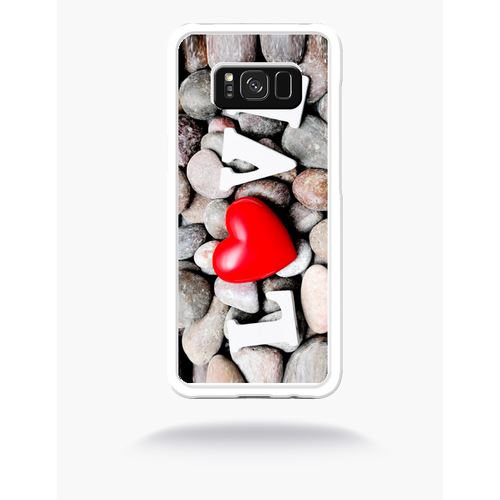 Coque Love Galet Compatible Samsung S8 Bord Transparent