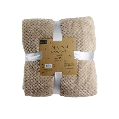 The Home Deco Factory - Plaid tie and dy XXL 150 x 200 cm Beige