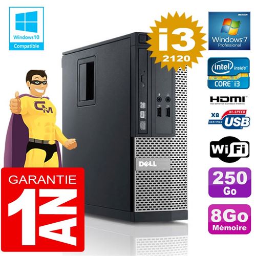 Pc dell 390 sff core i3-2120 ram 8go disque 250 go graveur dvd wifi w7 État correct - Dell reconditionné disponible sur Fnac