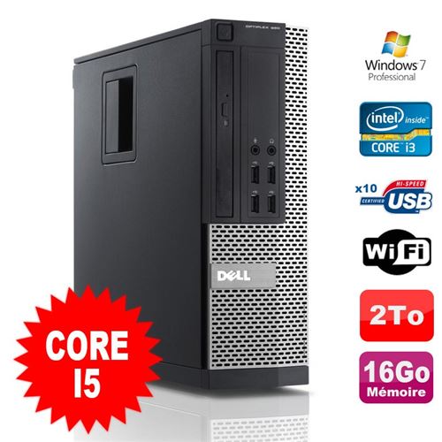 Pc dell optiplex 990 sff i5-2400 3.1ghz 16go disque 2000go dvd wifi w7 État correct - Dell reconditionné disponible sur Fnac