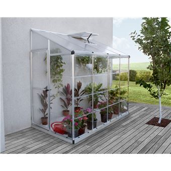 Serre de jardin adossée 2.9m² argent Palram 704052 - 1
