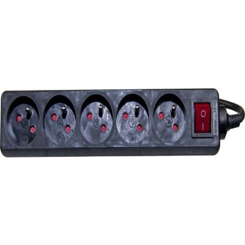 Dexlan - Stroomstrip - 3680 Watt - input: CEE 7/7 - uitgangen: 5 (5 x power CEE 7/5) - 1.5 m kabel - zwart