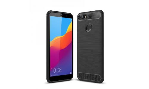 Coque pour Honor-7A coloris noir brossé et aspect carbone