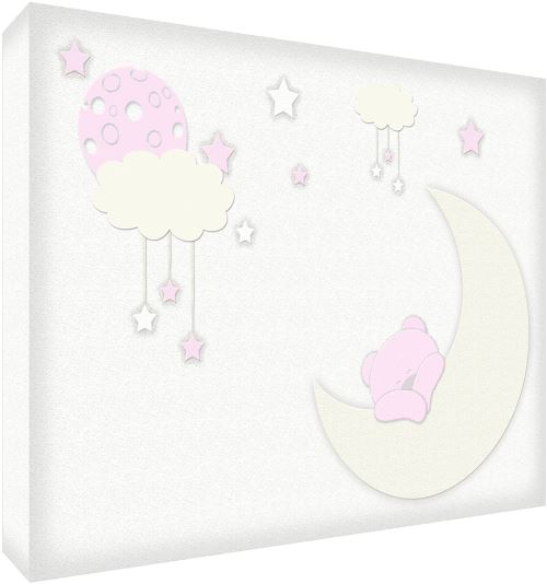 'Feel Good Art bearmoon-a6blk-13es – Bloc à dessin souvenir pour bébé, motifours endormi, 10.5 x 15 x 2 cm, couleur rose pâle