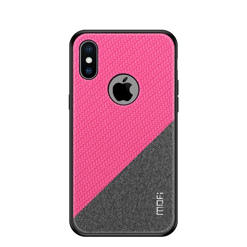 Etui en PU Combo tissé bicolore anti-dérapant à épissure enduit rose pour votre Apple iPhone XS Max 6.5 inch
