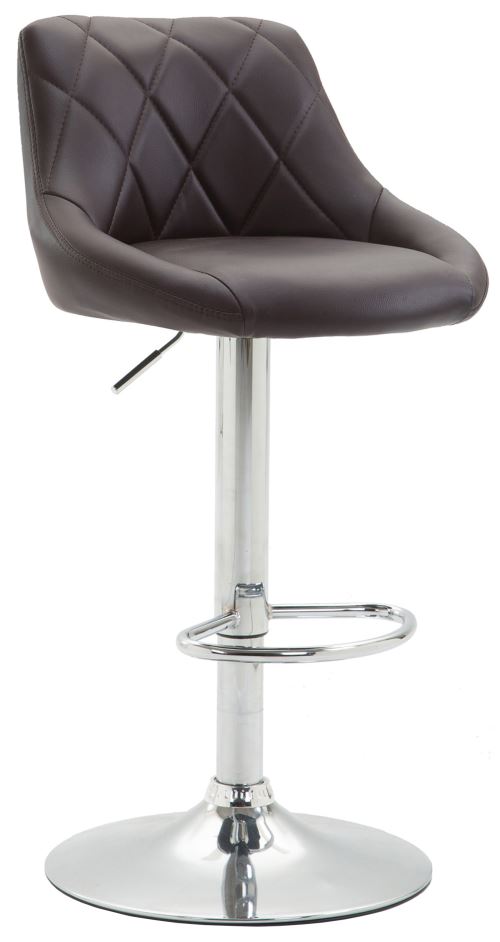 CLP Tabouret de bar Lazio en similicuir avec pied en métal , Marron