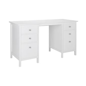 Bureau Albane 4 Tiroirs 1 Porte Pin Blanc Achat Prix Fnac