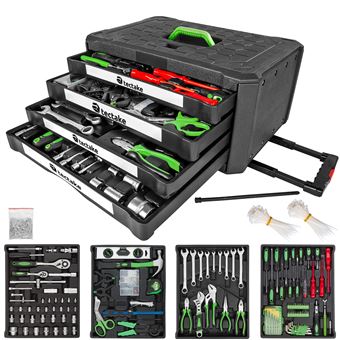 Tectake Caisse A Outils A Tiroirs 300 Pieces Outillage Chrome