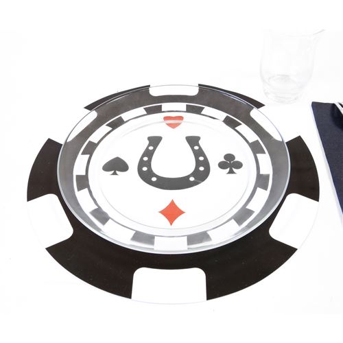20 Sets de table thème jeton de casino - Diam : 30 cm