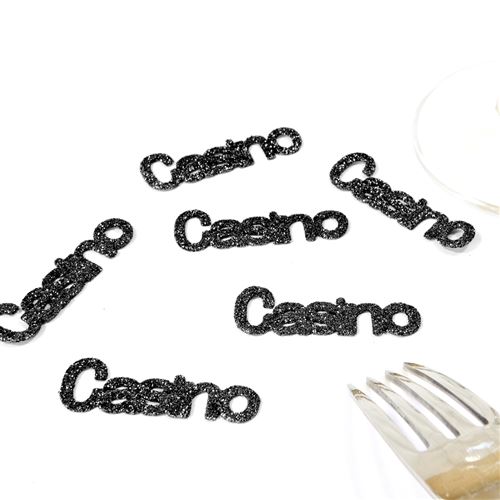 Lot de 60 Confettis de table thème Casino coloris Noir - 5 x 1,5 cm