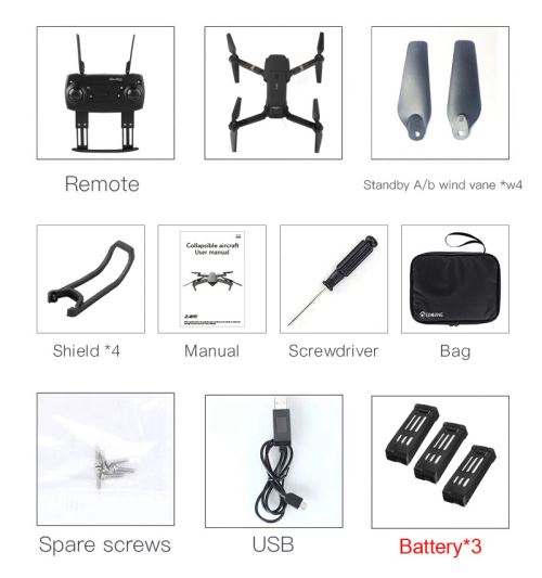 Eachine E58 WIFI FPV 2MP Caméra d'angle Sac banane trois électrique de 300 000 pixels