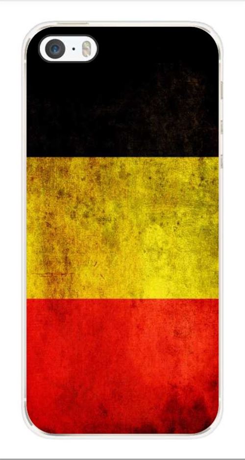 Coque en silicone imprimée compatible iPhone 5 iPhone 5S Drapeau Belgique