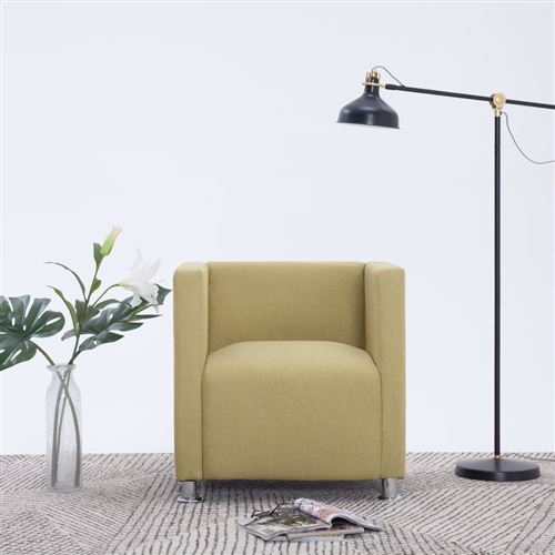 Fauteuil cube Vert Polyester