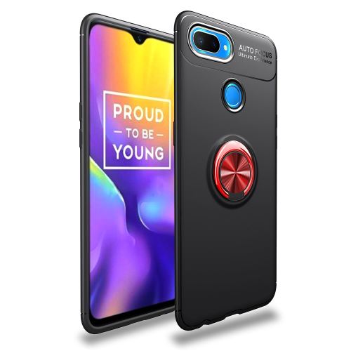 Coque en TPU béquille anneau de doigt noir/rouge pour votre Oppo U1