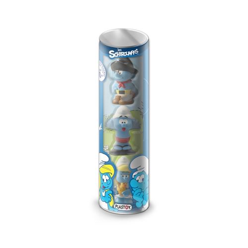 Figurines Éveil les schtroumpfs : tubo 3 figurines plastoy