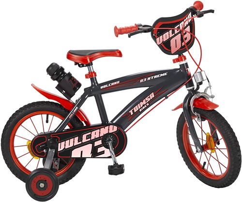 Toimsa Vulcano Vélo Garçon 14 pouces 23,5 cm Garçon Frein à serrer Noir/Rouge