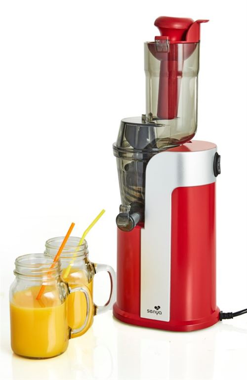 Senya extracteur de jus de fruits et légumes, goulotte extra large Rouge