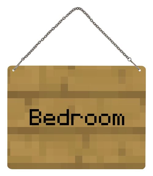 Plaque murale en métal Bedroom Note 20 x 15cm