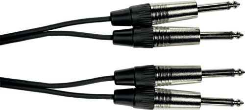 Adaptateur yellow cable k08 - 2 jack metal mono male / 2 jack male metal