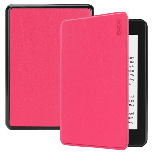 Etui en PU réveil automatique/sommeil rose pour votre Amazon Kindle Paperwhite 4 (2018)