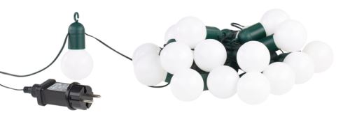 Guirlande guinguette 4,75 m 20 ampoules LED 1W - Blanc chaud