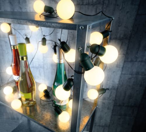 Guirlande guinguette 4,75 m 20 ampoules LED 1W - 4 couleurs