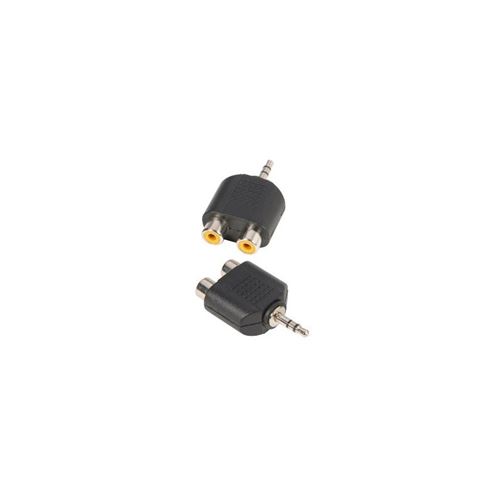 Adam hall adaptateur y connectors 7550 mono - 2 x rCA femelle vers jack mâle 3,5 mm stéréo