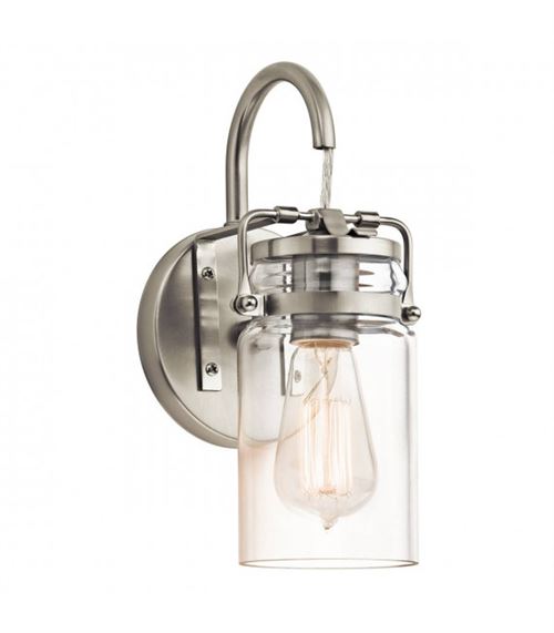 Applique Brinley, nickel brossé, verre