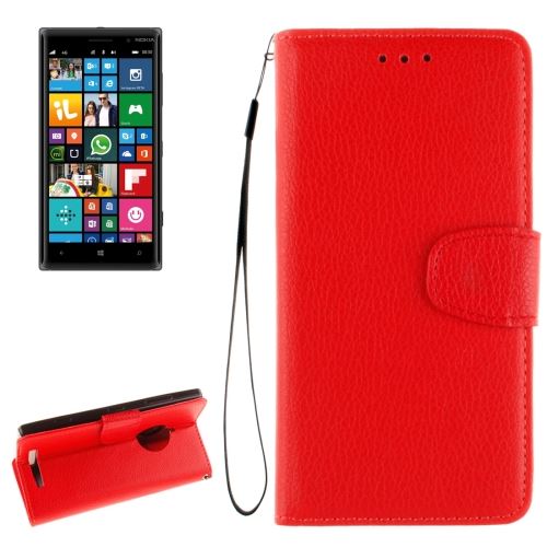Nokia Lumia 830 Housse Etui Cuir PU Texture Litchi Rouge ALS54759