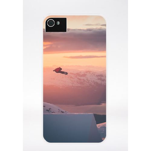 Coque Snowboard Saut Paysage Sport Compatible Iphone 4 Transparent