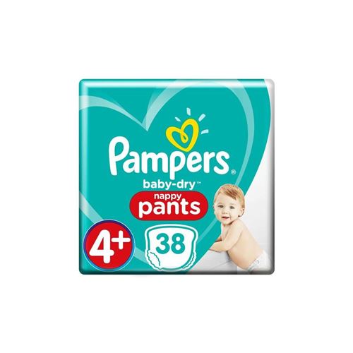 Pampers Baby Dry Pants Taille 4+, 9-15 Kg, 38 Couches Culottes