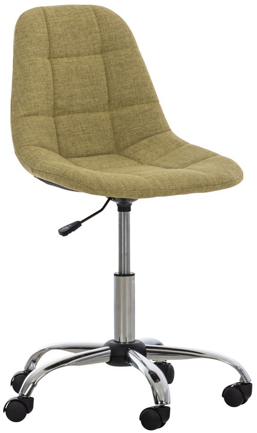 Chaise de Bureau Emil en Tissu avec Piètement en Métal chromé - Couleur Vert