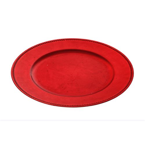 Assiette de présentation ronde - Rouge