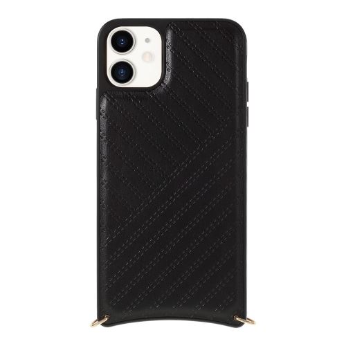 Coque en TPU + PU mutural avec sangle noir pour votre Apple iPhone 11 6.1 pouces