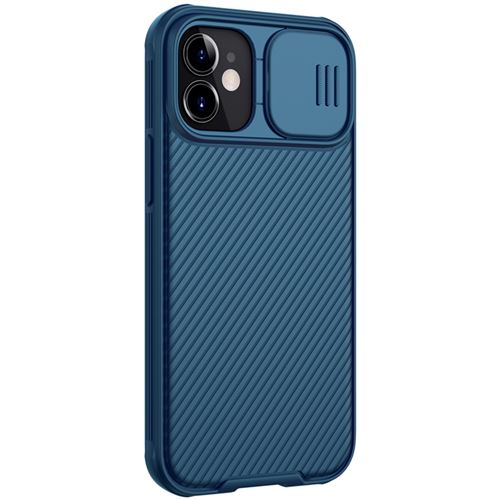 Coque Avec couvercle de caméra Slide Anti-chute Pour iPhone 12 6.1-Bleu