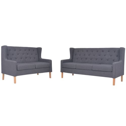 Vidaxl ensemble de canap&eacute;s 2 pcs tissu gris 274934