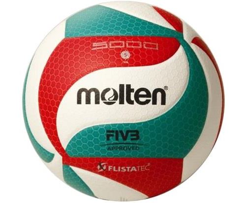 Molten compétition de volley-ball 5M5000 blanc / rouge / vert taille 5