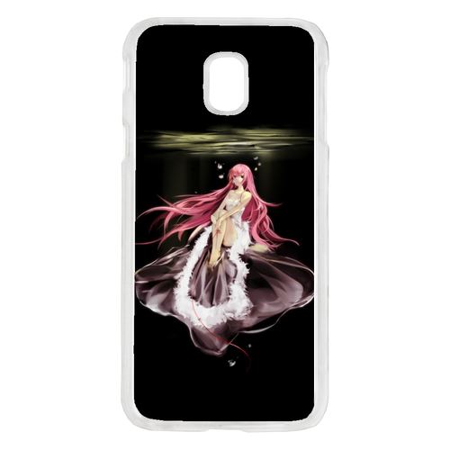 Coque Manga Fille Cheveux Rose Compatible Galaxy J7 2017 Transparent