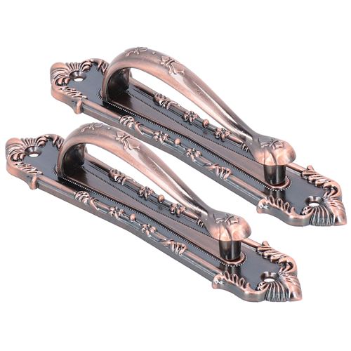 Poignée de Traction d'Armoire en Alliage de Zinc 2Pcs - Bronze Rouge