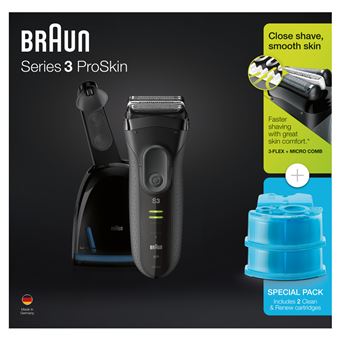 Braun rasoir series 3 - avec station clean & charge - noir