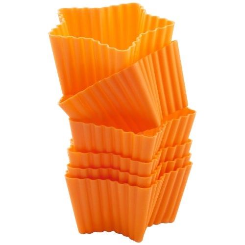 Silikomart 25.423.72.0069 lot de 6 moules forme etoiles silicone orange