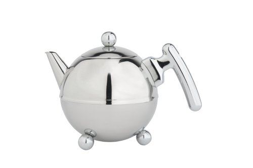 Bredemeijer 1303ch duet bella rond théière acier inoxydable poignée chromé 0,75 l