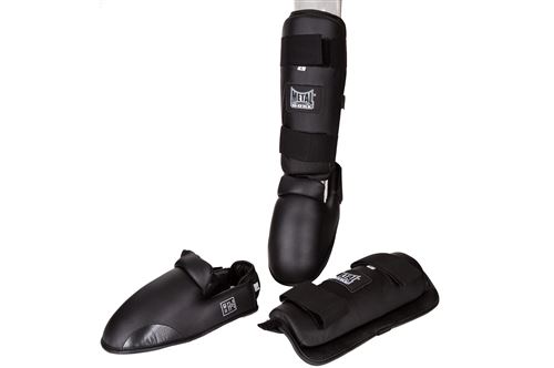 Protège tibias-pieds Métal boxe-M-Noir-M--M-Noir--------------Noir-