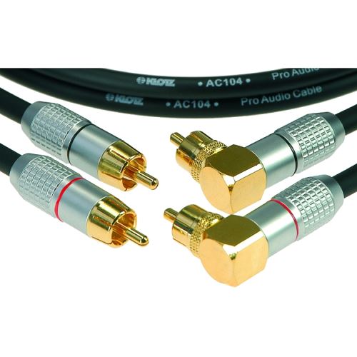 Klotz ALPA100 câble RCA 2x cinch mâle - 2x cinch mâle coudé 10m